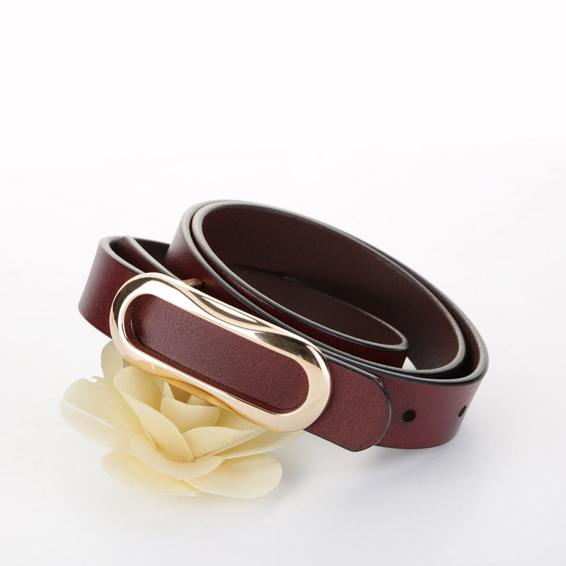 Women's Genuine Leather Retro Cowhide Fashion Smooth Belts