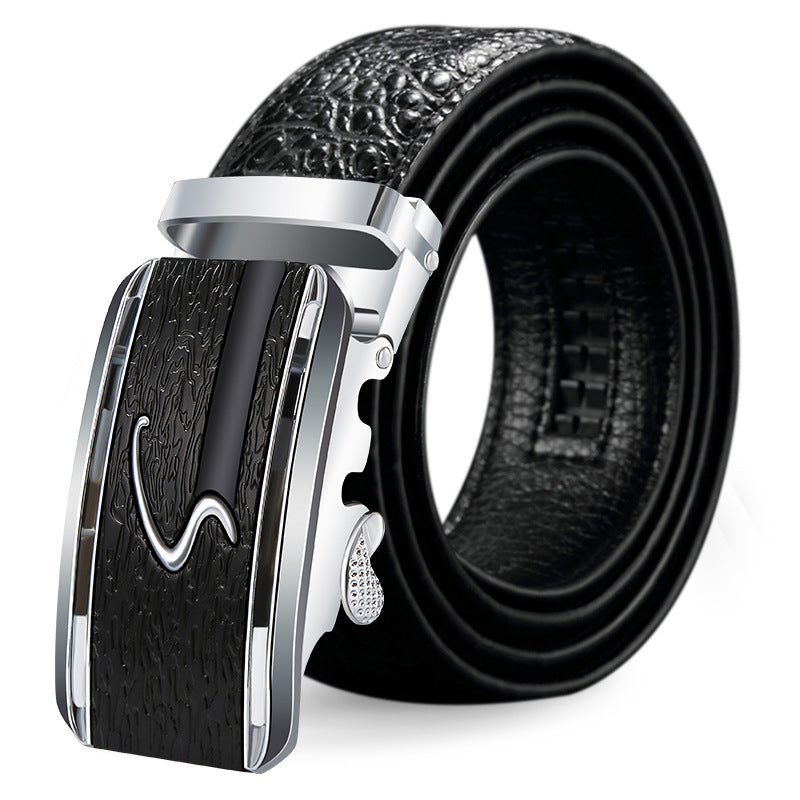 Men's Genuine Leather Crocodile Pattern Man's Automatic Belts