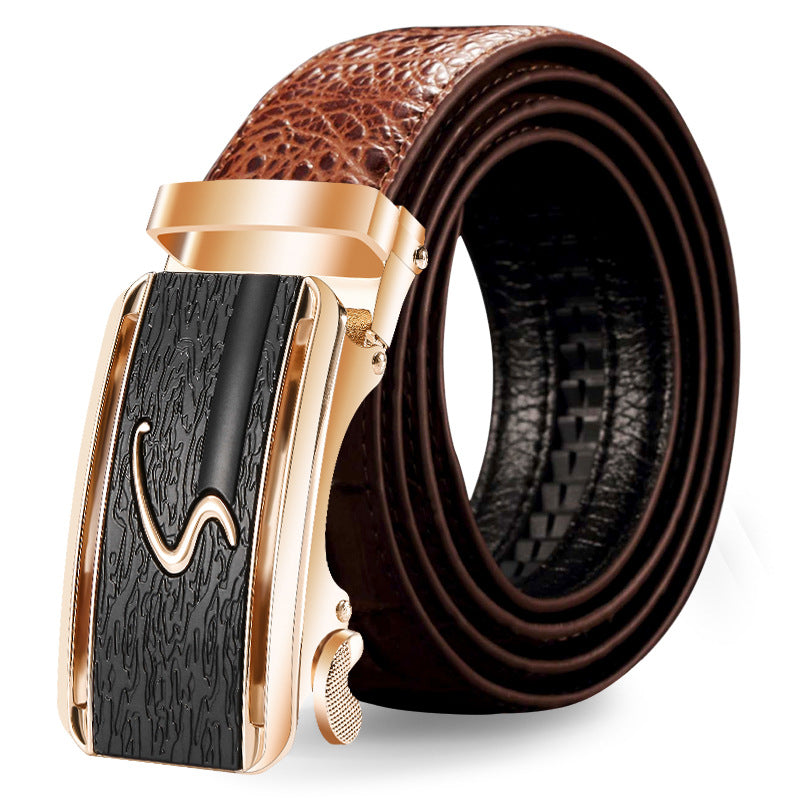 Men's Genuine Leather Crocodile Pattern Man's Automatic Belts