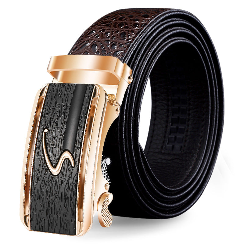 Men's Genuine Leather Crocodile Pattern Man's Automatic Belts