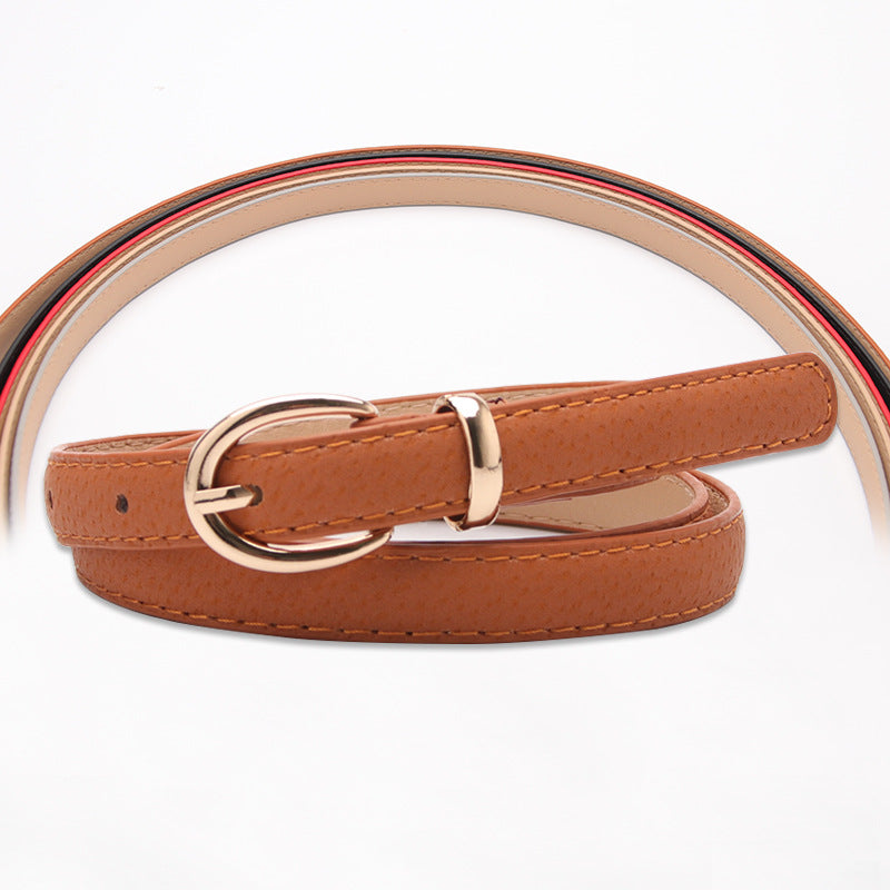 Women's Thin Fashion Wide Imitation Pigskin Decoration Belts