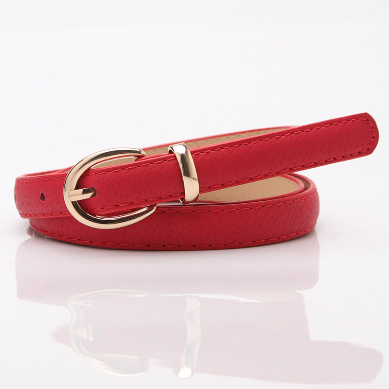 Women's Thin Fashion Wide Imitation Pigskin Decoration Belts