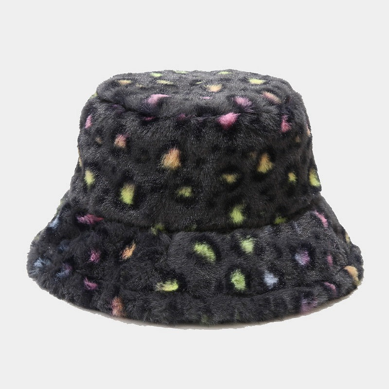 Women's Leopard Print With Veet Thick Windproof Hats & Caps