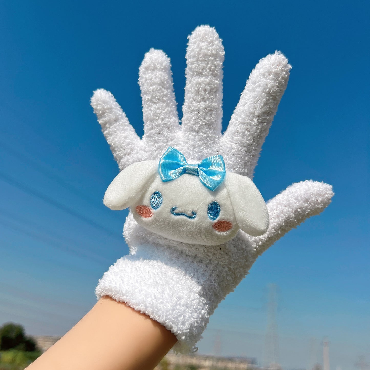 Cute Little Beaver Plush Coral Fleece Gloves