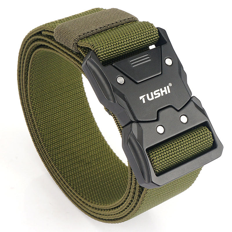 Men's Tactical Quick Release Buckle Elastic Stretch Leisure Cargo Outdoor Belts