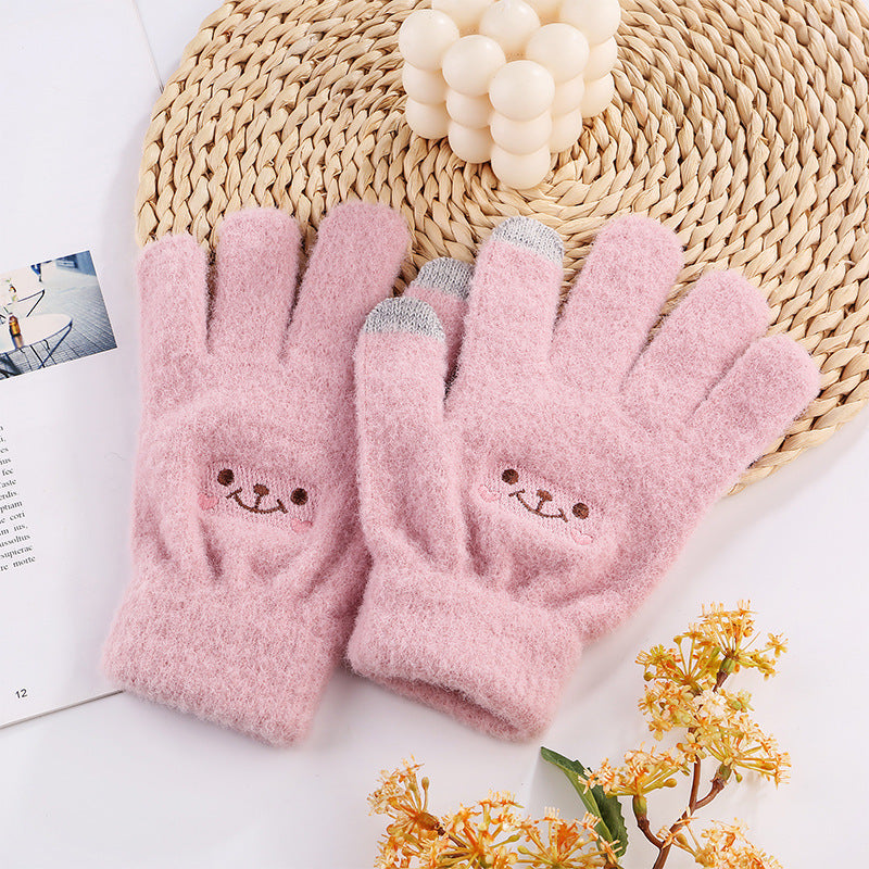 Cute Thickening Smiley Touch Screen Korean Gloves