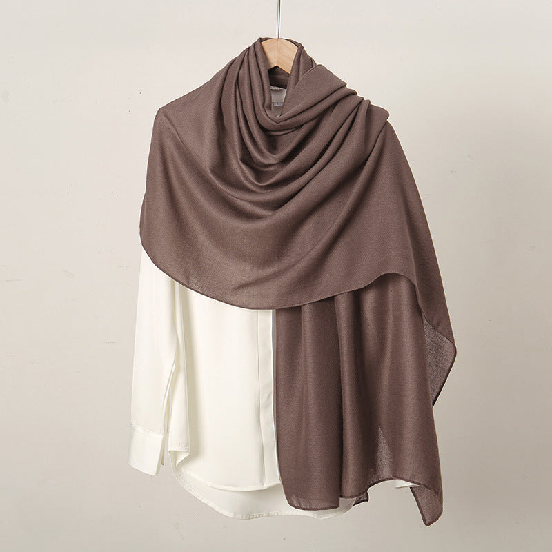 Women's Monochrome Linen Popular Solid Color Cotton Scarfs