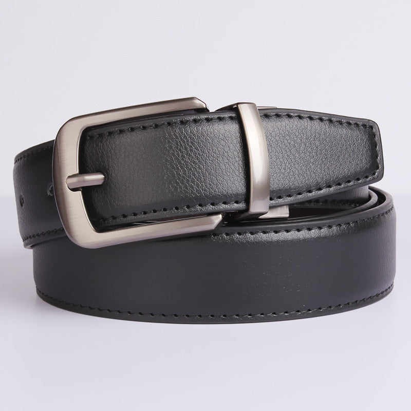 Men's Rotating Buckle Cowhide Pin Casual Double-sided Belts