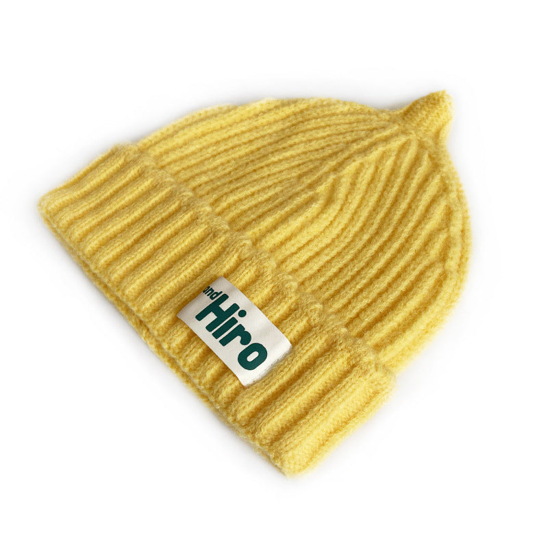 Children's Warm Knitted Fashion Letter Cloth Label Kids' Headwear