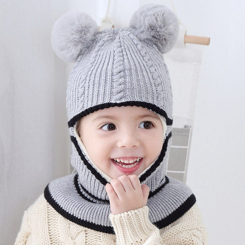 Women's & Men's Hat Neck Warmer One Woolen Winter Kids' Headwear