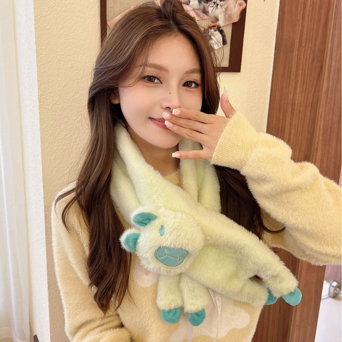 High Quality Plush Winter Imitation Rabbit Scarfs