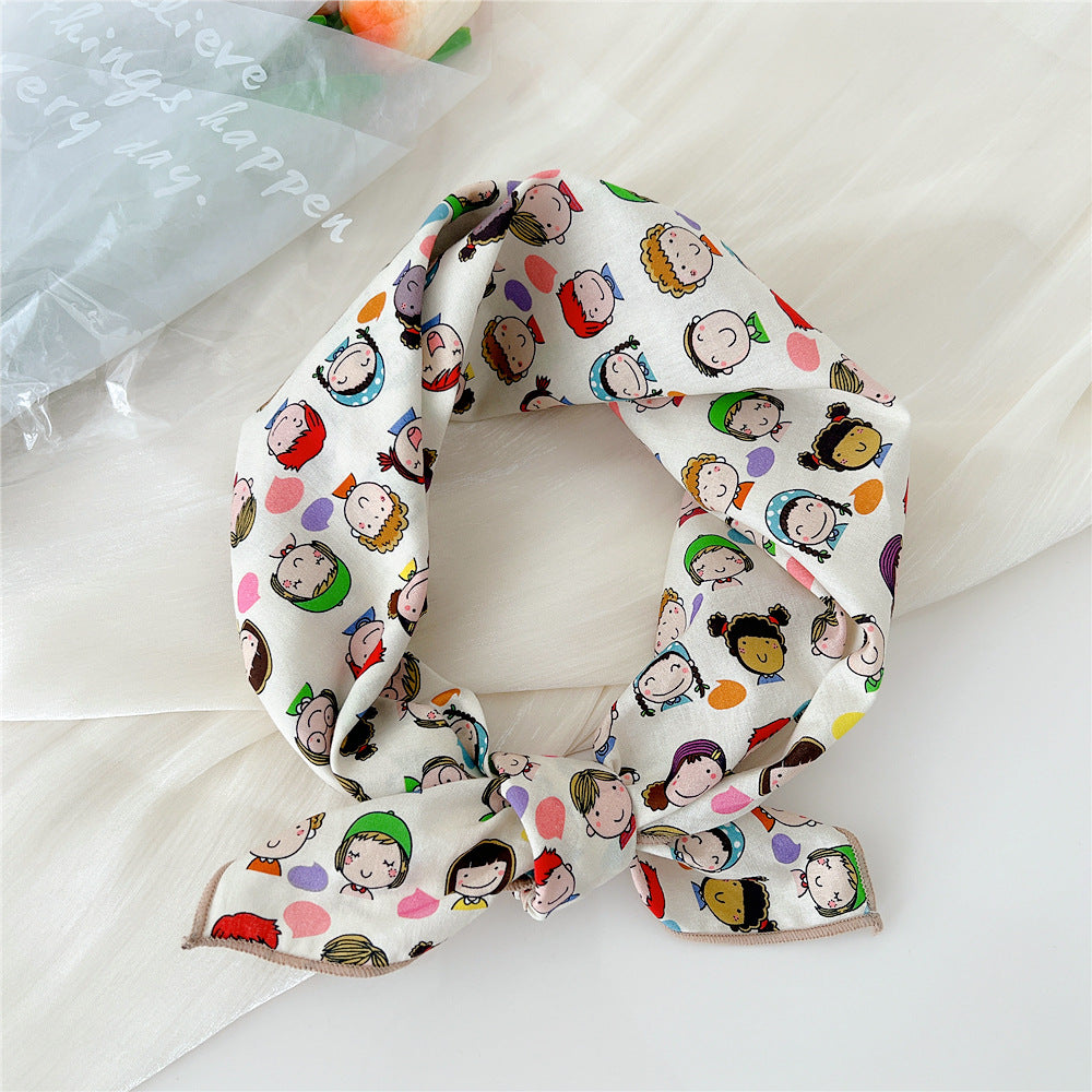 Women's Silk Summer Fresh Korean Style Artistic Scarfs