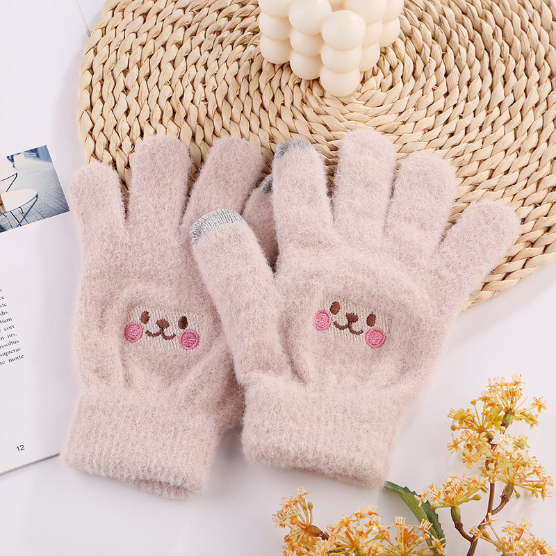 Cute Thickening Smiley Touch Screen Korean Gloves