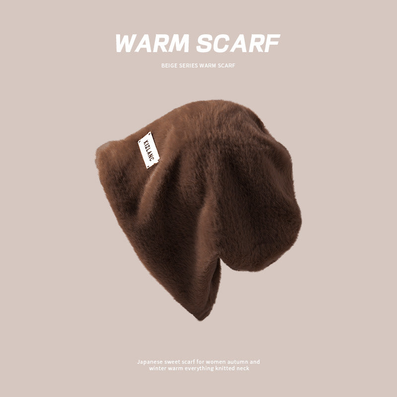 Women's Woolen Knitted Pile Style Beanie Plush Hats & Caps