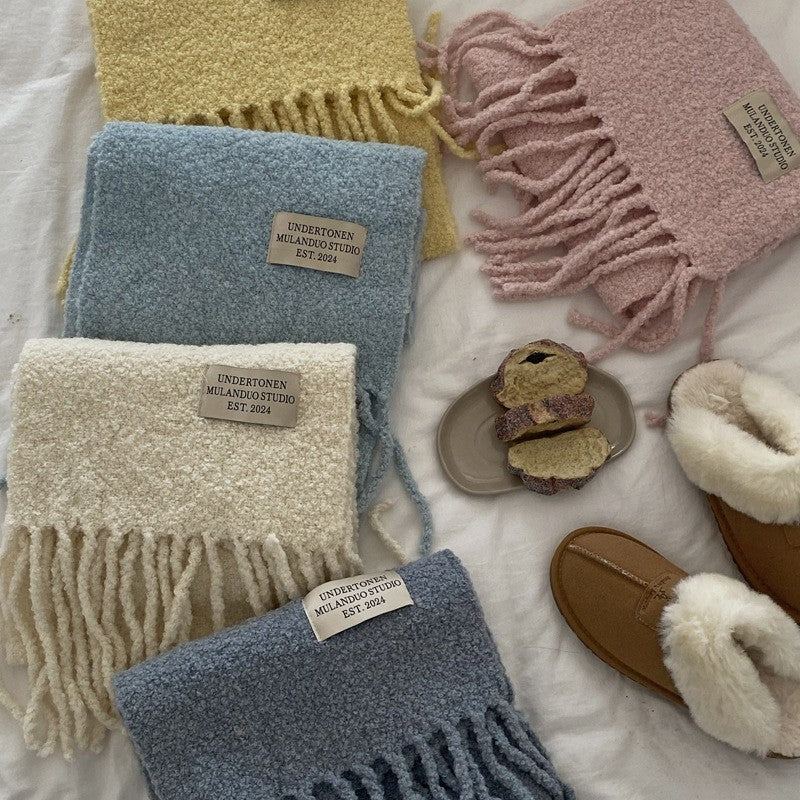 Women's Niche Wool Tassel Atmosphere Thickened Warm Scarfs