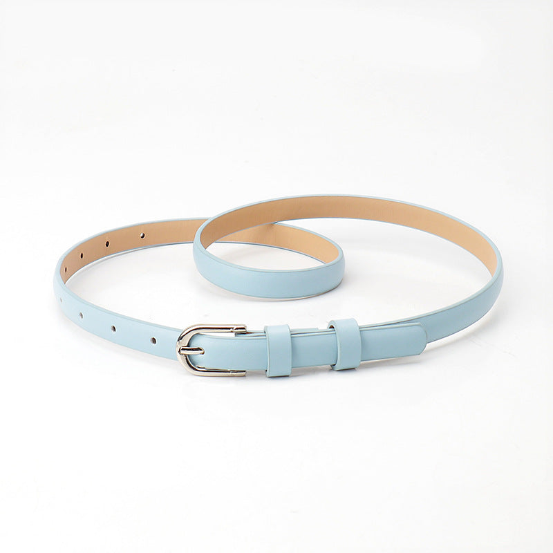 Women's Fashionable Alloy Pin Buckle Thin Matching Belts