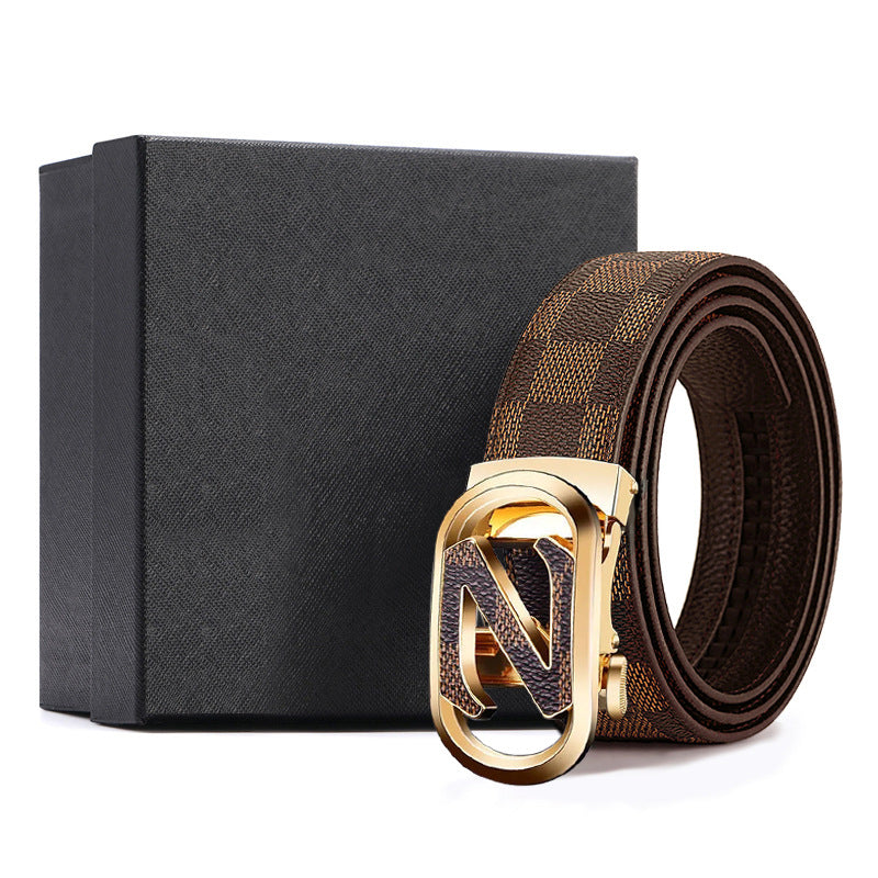 Men's Cowhide Automatic Buckle Gift Enterprise Leather Belts