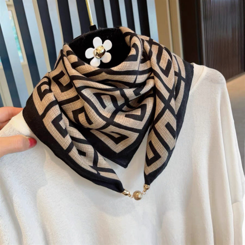 Women's Small Golden Balls Magnetic Buckle Lazy Scarfs