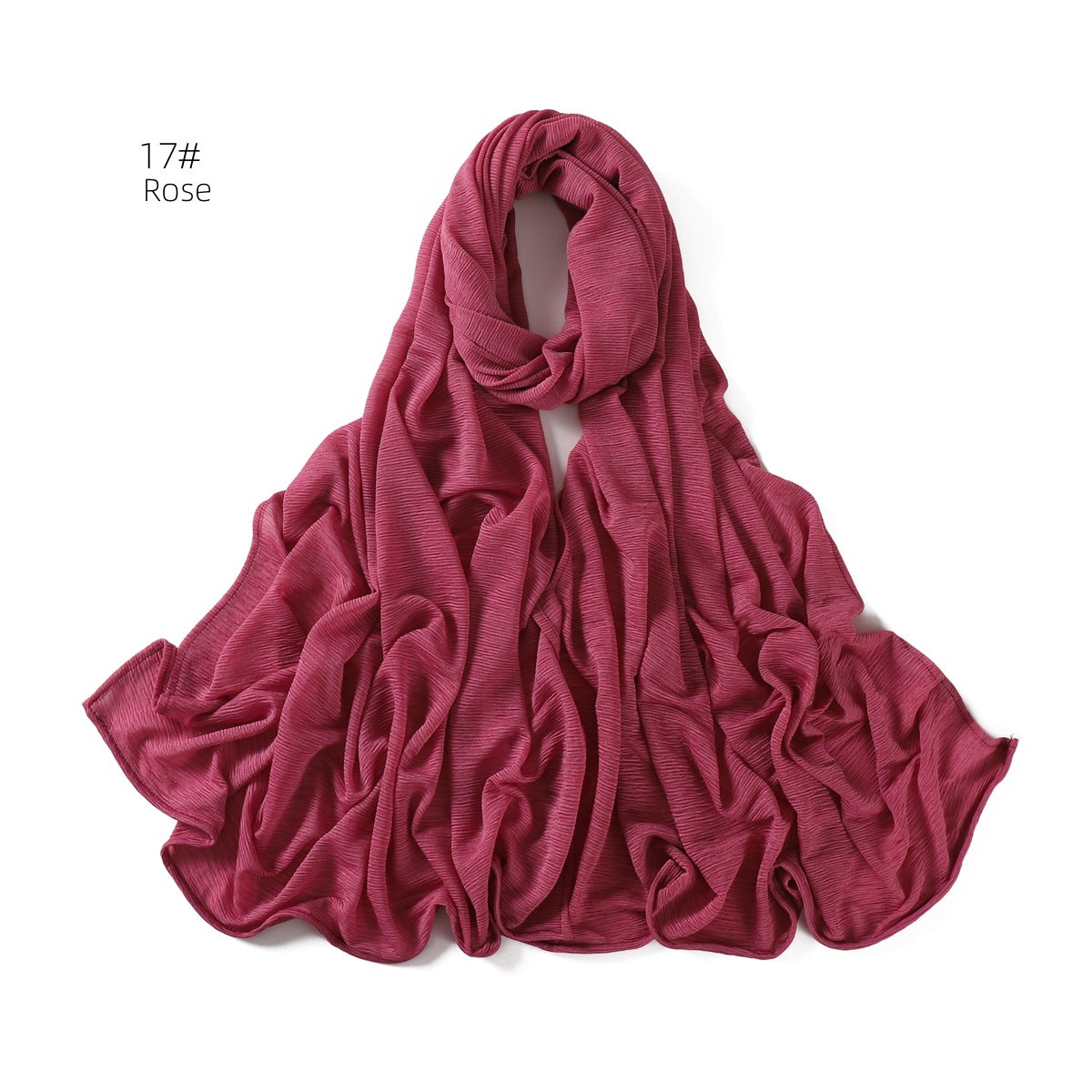 Women's Soft Solid Color Elastic Breathable Pleated Scarfs