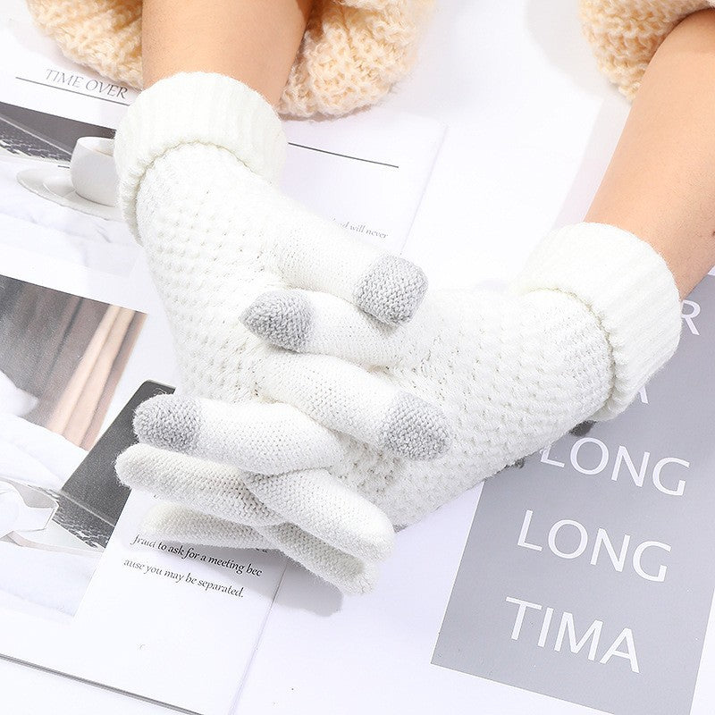 Women's Pineapple Pattern Touch Screen Winter Cute Riding Gloves