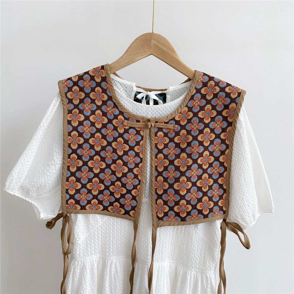 Women's Embroidered Shoulder Small Shawl Fake Collar Air-conditioned Room Waistcoat Scarfs