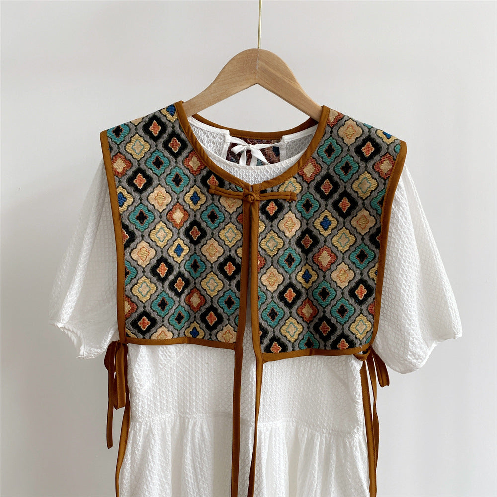 Women's Embroidered Shoulder Small Shawl Fake Collar Air-conditioned Room Waistcoat Scarfs