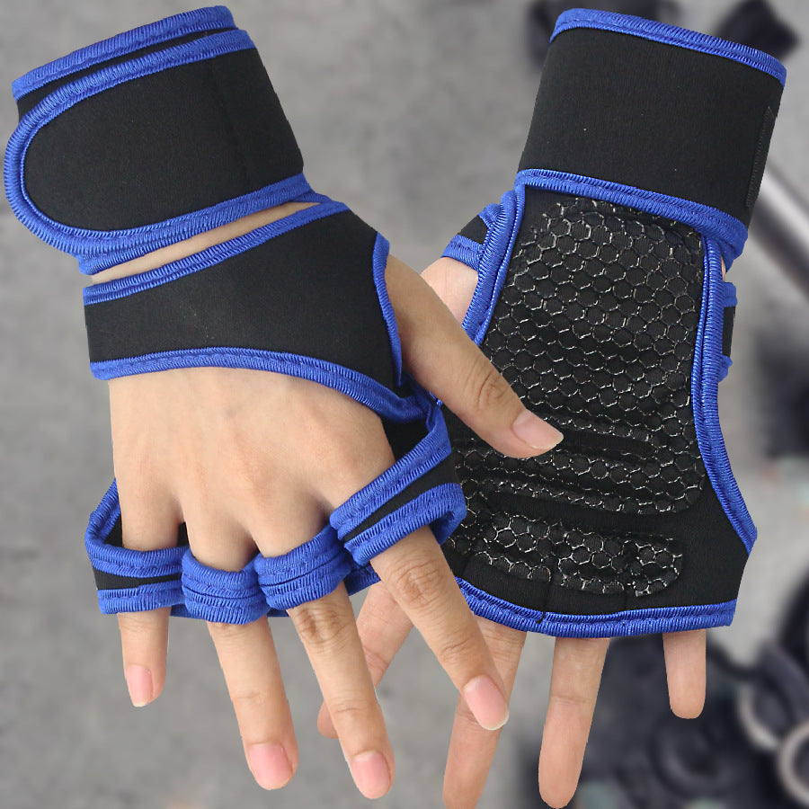 Women's & Men's Half Finger Pull-up Wrist Protector Dumbbell Sports Equipment Hard Gloves