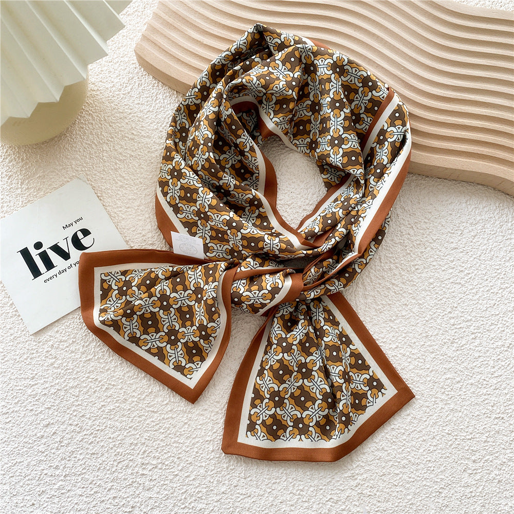 Women's Long Versatile Thin Decorative Ribbon Double-sided Scarfs