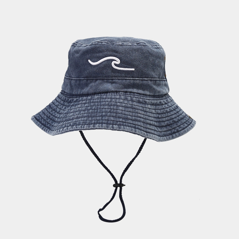 Women's Retro Wave Embroidered Fisherman Hat Casual Hats & Caps