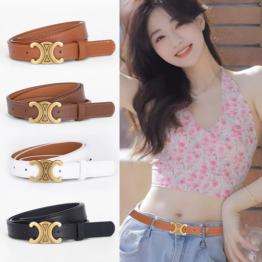 Women's Letters Smooth Buckle Jeans Decorative Fashion Belts