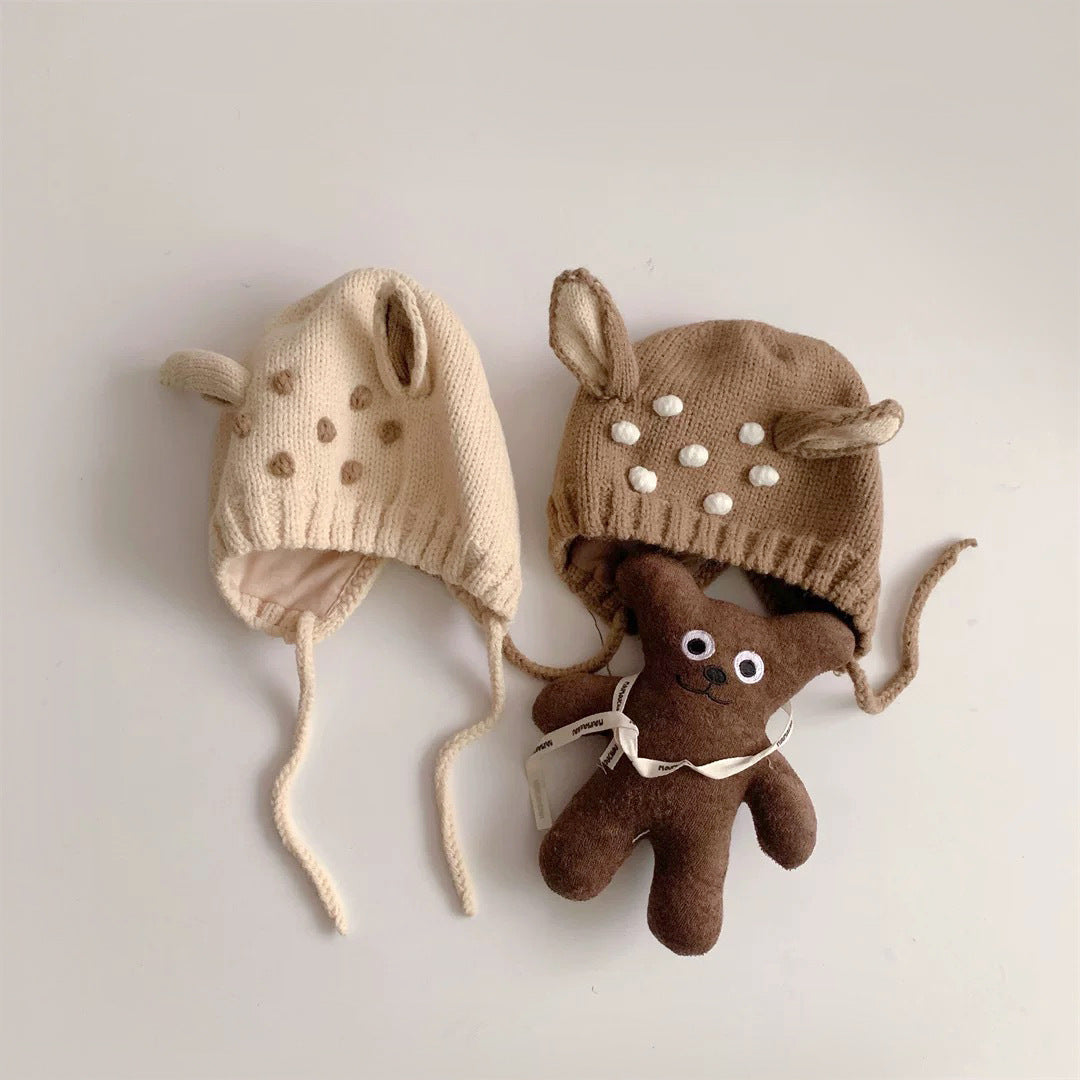 Hat Cute Deer Earmuffs Knitted Woolen Kids' Headwear