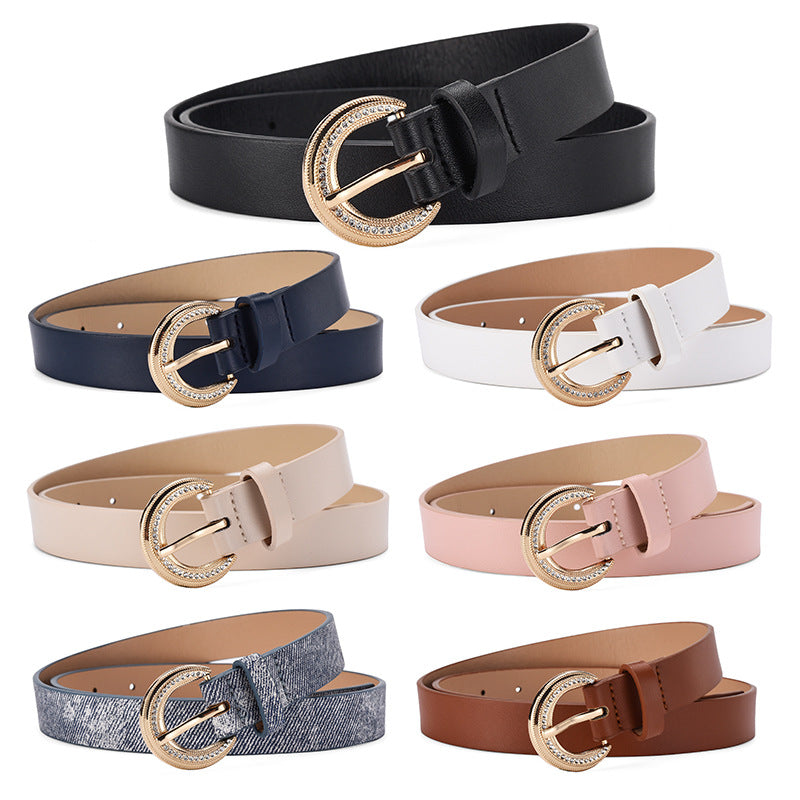 Women's Inlaid Gold Buckle Elegant Decoration Fashion Belts