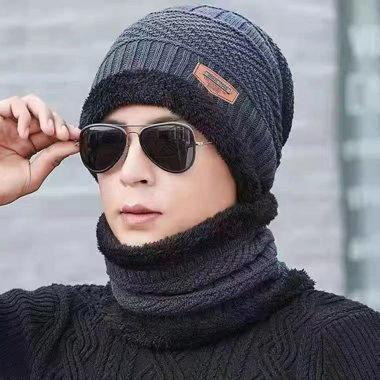 Men's Set Cold Protection Hat Earmuffs Knitted Hats & Caps