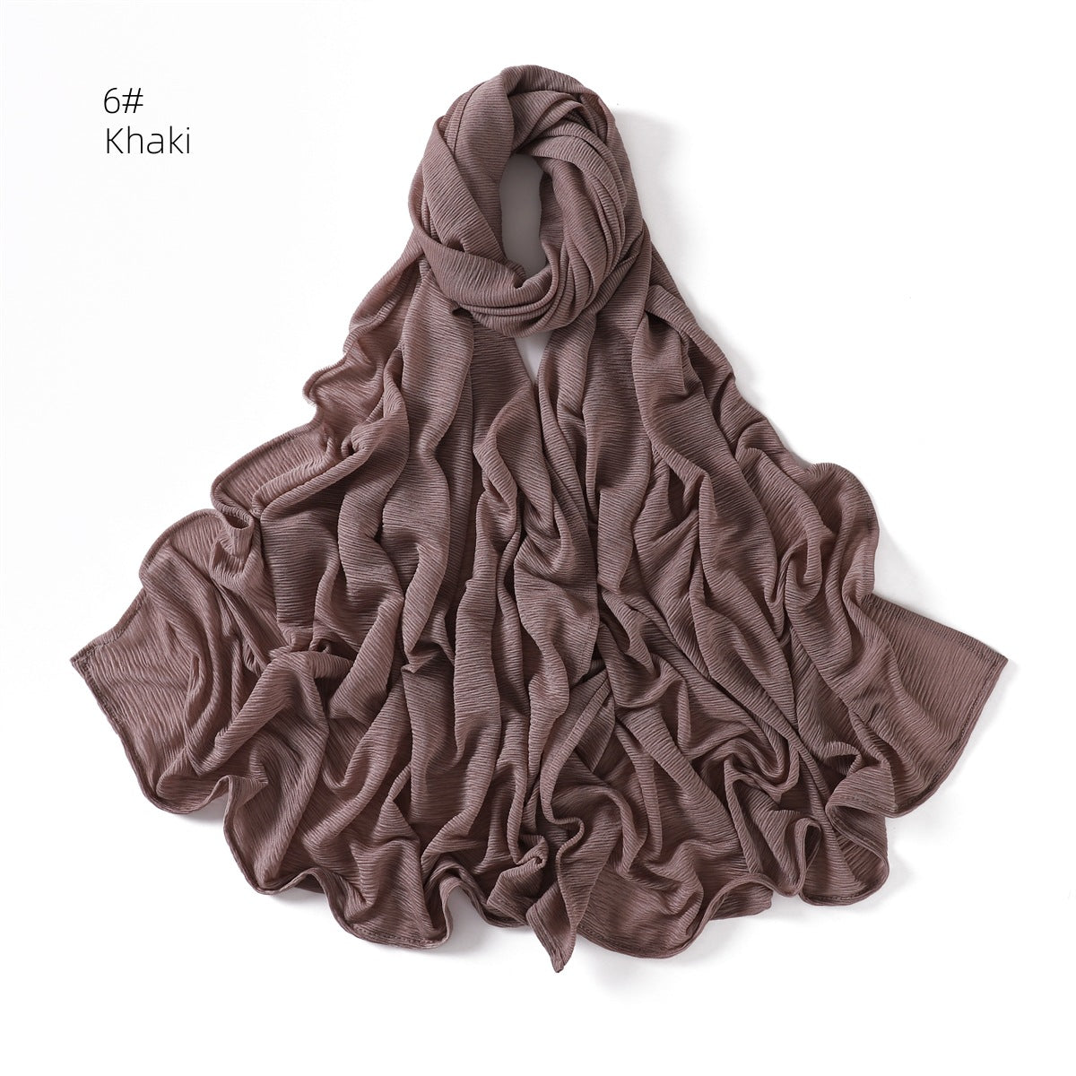 Women's Soft Solid Color Elastic Breathable Pleated Scarfs