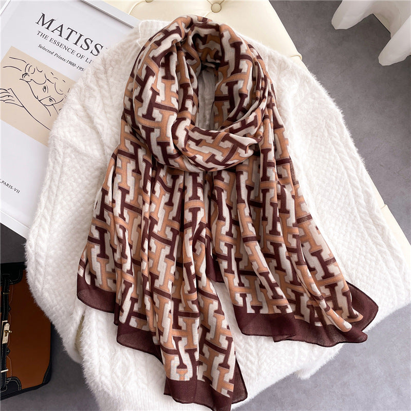 Contrast Color Street Fashion Shawl High Scarfs