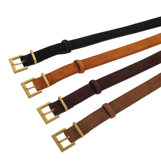 Women's Cowhide Leather Versatile Pin Buckle Decoration Belts