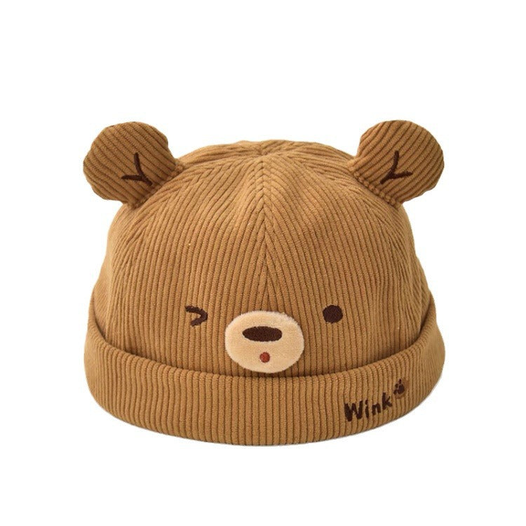 Hat Cute Bear Shape Skullcap Boy Kids' Headwear