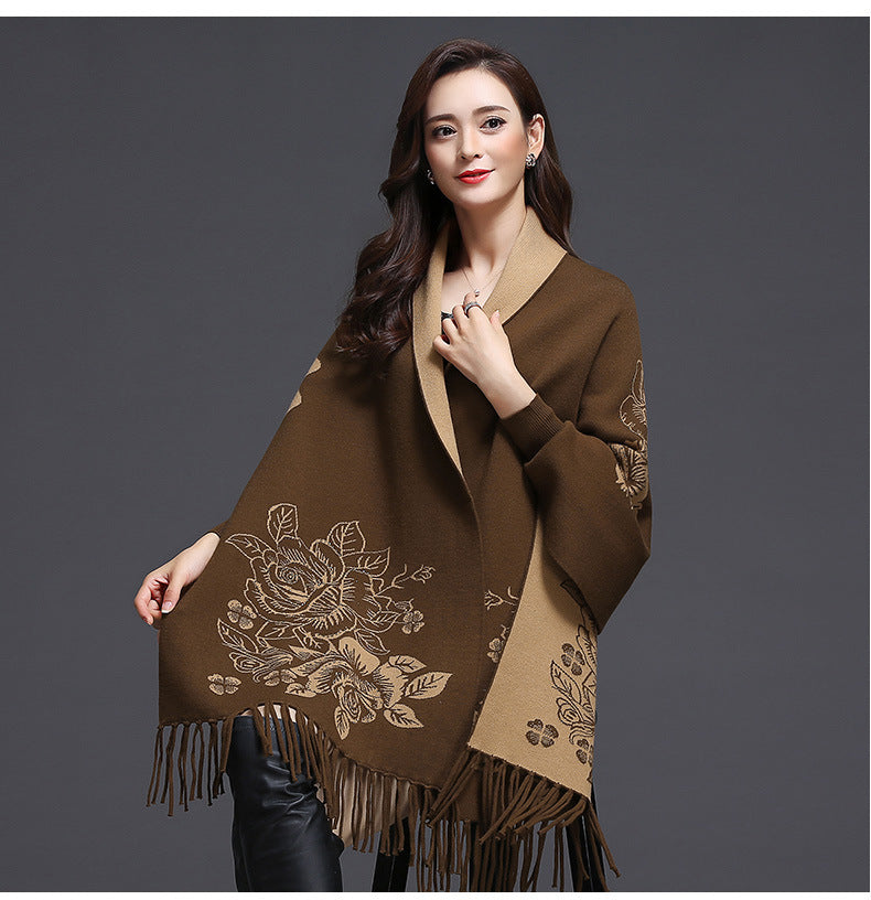 Women's Mink Cashmere Shawl Dual Purpose Sweater Scarfs