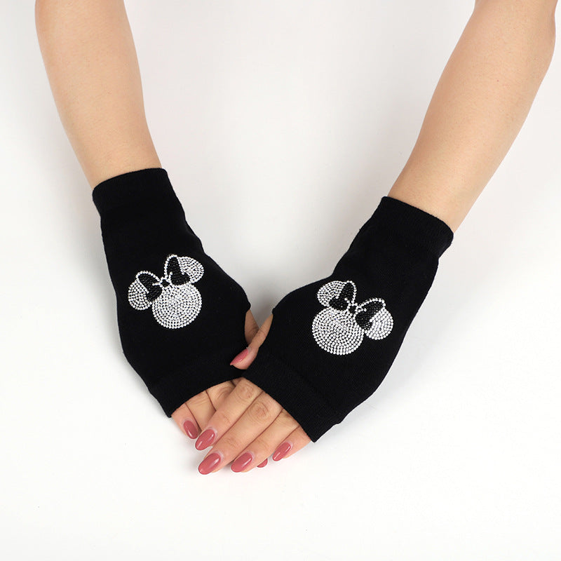 Women's & Men's Sailor Dance Open Finger Rivet Knitting Gloves