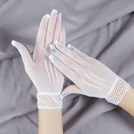 Women's For Summer Fishnet Full Finger Elastic Gloves