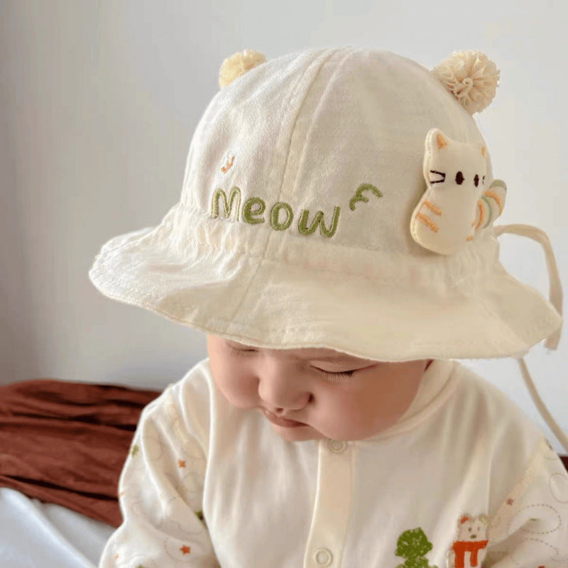 Women's & Men's Fisherman Hat Cartoon Cute Kitty Adjustable Kids' Headwear