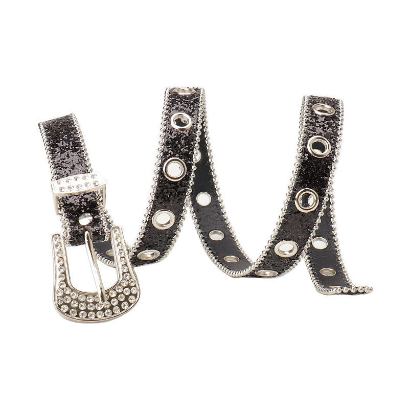 Women's Rhinestone Pin Buckle Trendy Unique Jeans Belts