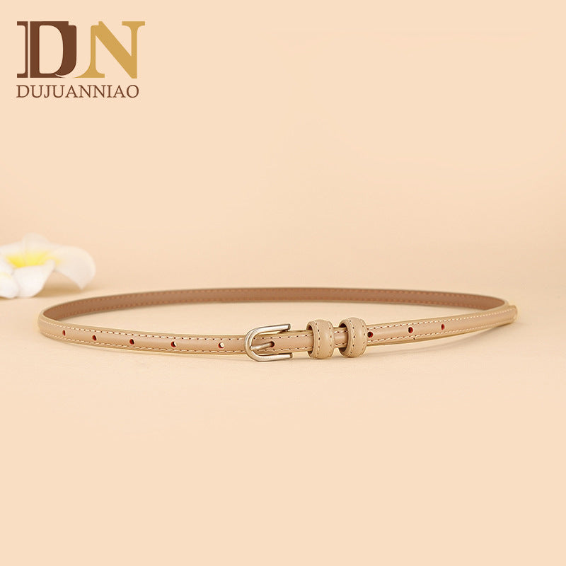 Women's Summer Joker Leather Thin Wind Decoration Belts