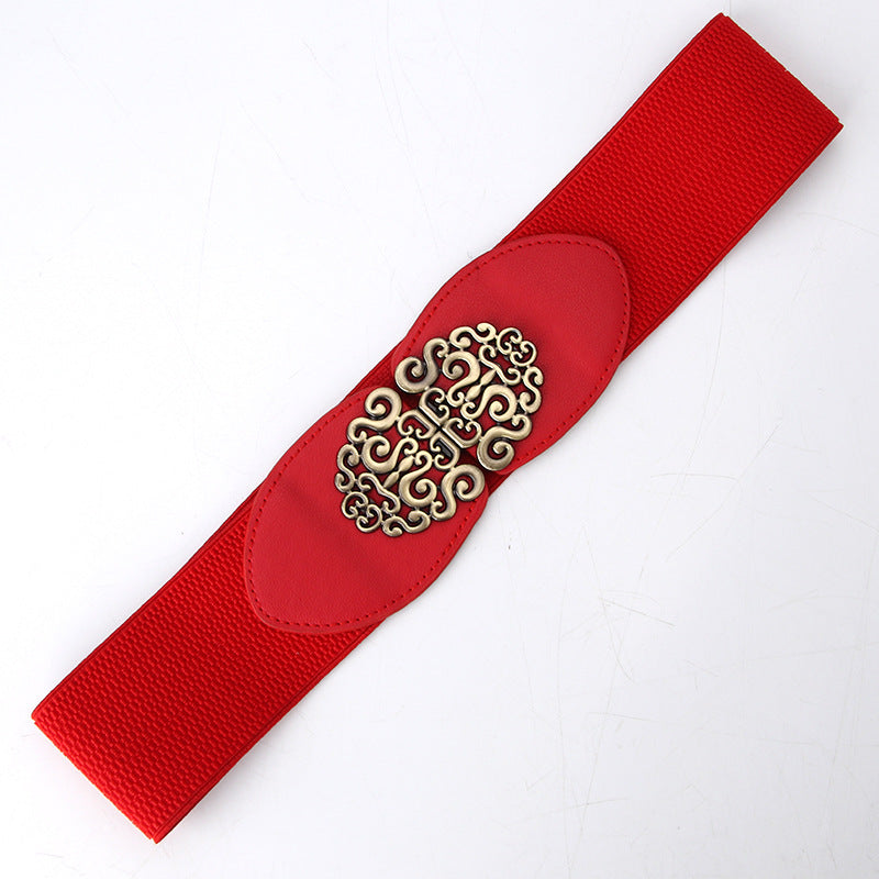 Women's Wide Elastic Decoration With Dress Simple Belts