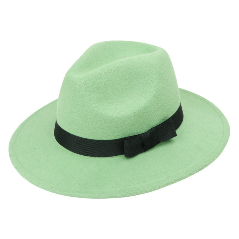 Women's & Men's British Retro Fedora Hat Big Brim Hats & Caps