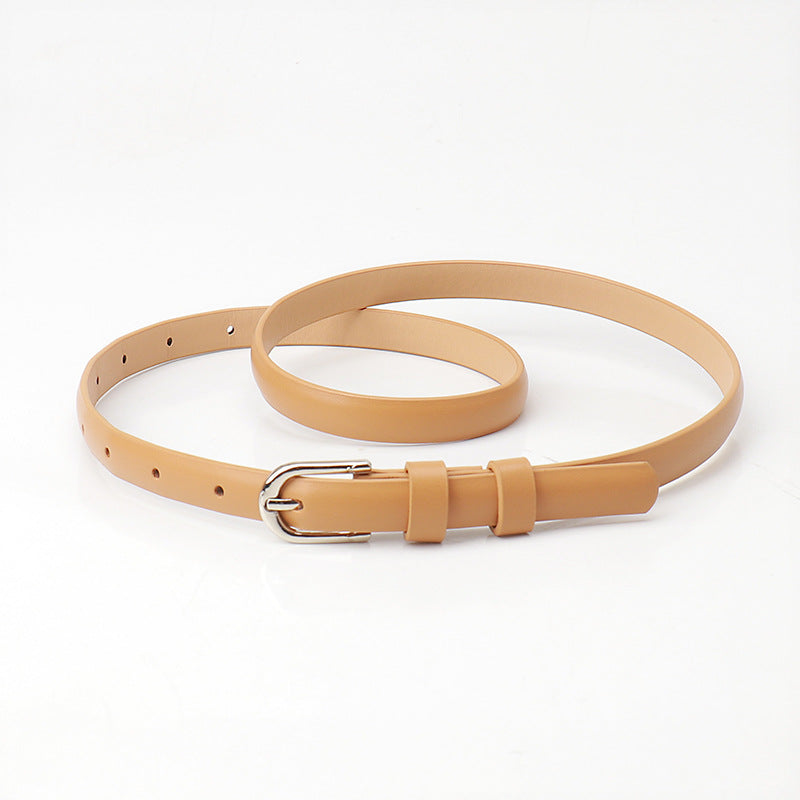 Women's Fashionable Alloy Pin Buckle Thin Matching Belts