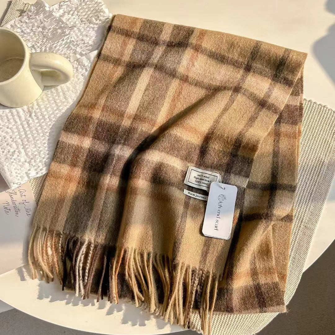 Wool Plaid British Classic Unisex Couple Scarfs