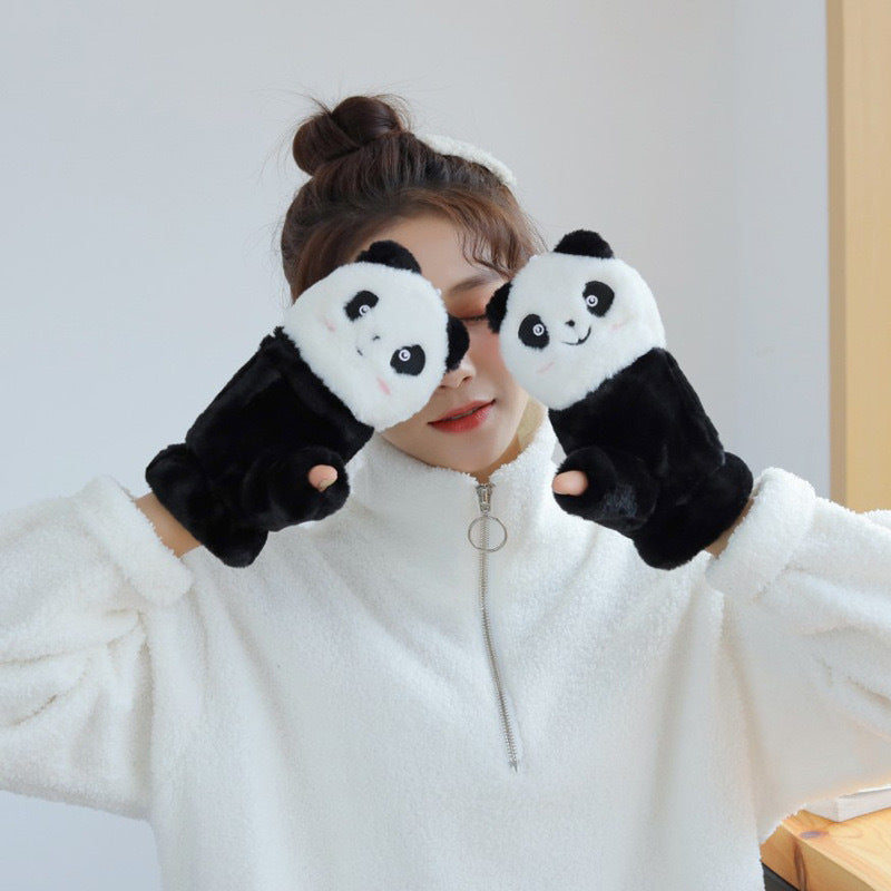 Women's Style Fashionable Cartoon Veet Thickened Male Gloves