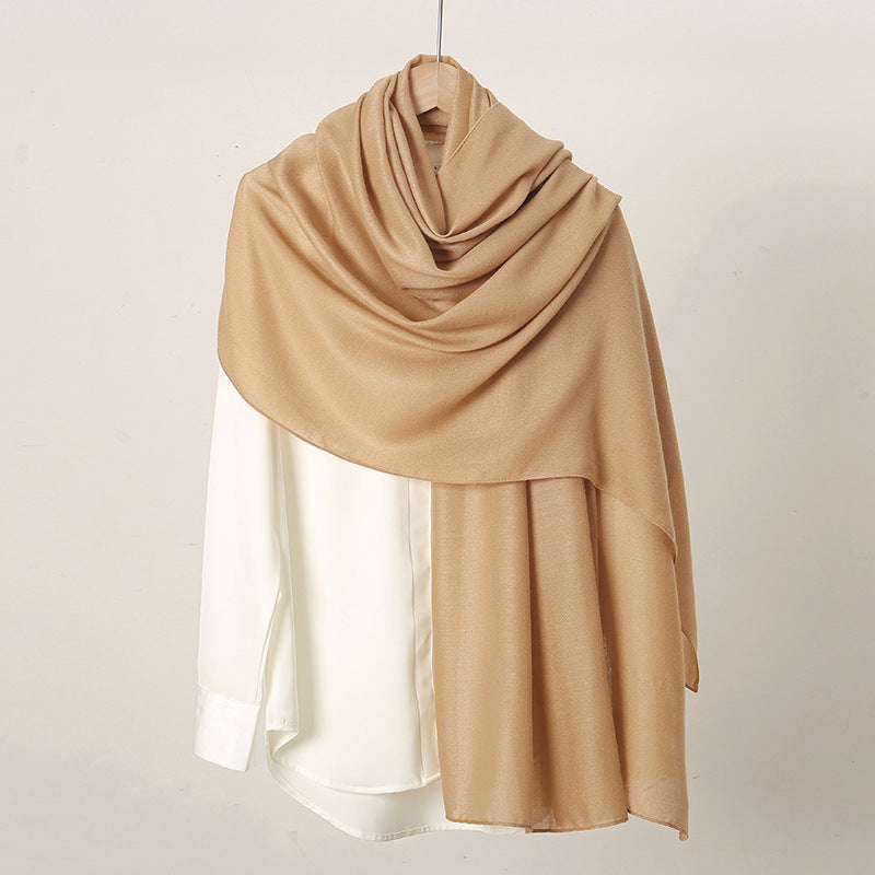 Women's Monochrome Linen Popular Solid Color Cotton Scarfs