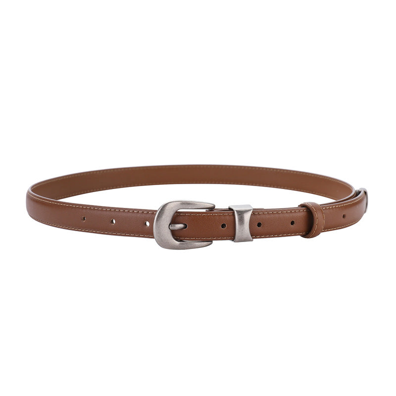 Women's Pure Cowhide Korean Style Simple Versatile Casual Belts